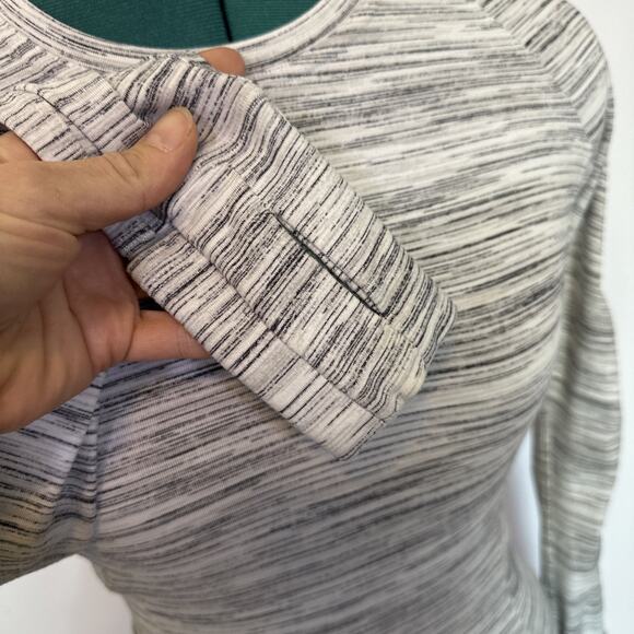 Lululemon Women's Runderful Space Dye White Gray Long Sleeve Shirt Sz 2 W3BCIS - Picture 5 of 9